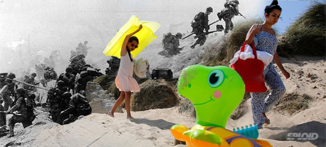 D-Day Battle Images Merged With Photos Of Tourists On The Same Spots
