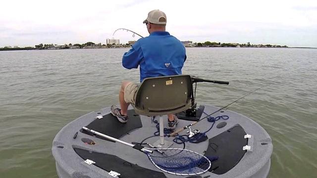 A Floating Disc Boat Gives Fishermen 360-Degree Access To Their Prey