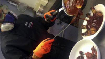 This Sauce Is So Hot That The Cook Has To Wear A Gas Mask