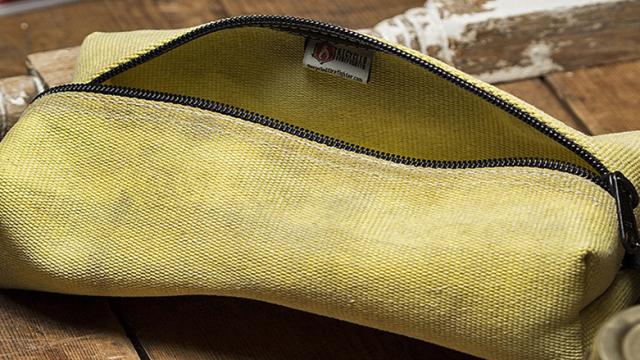A Toiletries Bag Made From A Fire Hose Doesn’t Mind Getting Wet