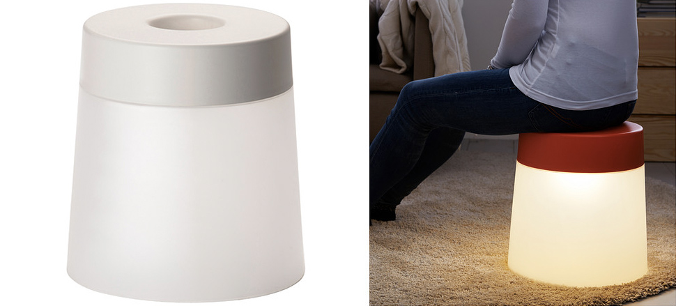 IKEA's New Glowing Stool Lights A Safe LED Fire Under Your Butt