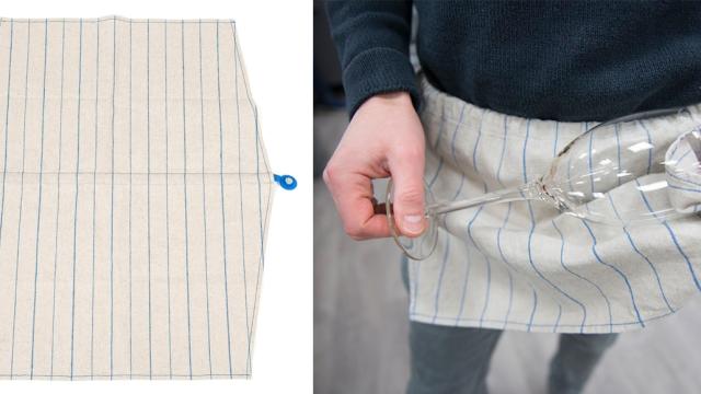 A Hidden Strap Turns This Tea Towel Into A Kitchen Apron