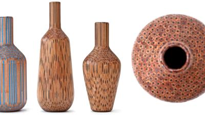Wooden Vases Show Pencils Have Other Artistic Uses Than Just Drawings