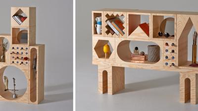 These Shelves Are Like A Shape-Sorter Toy For Grown-Ups