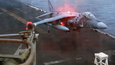Fighter Jet Loses Front Landing Gear, Lands Vertically On Padded Stool