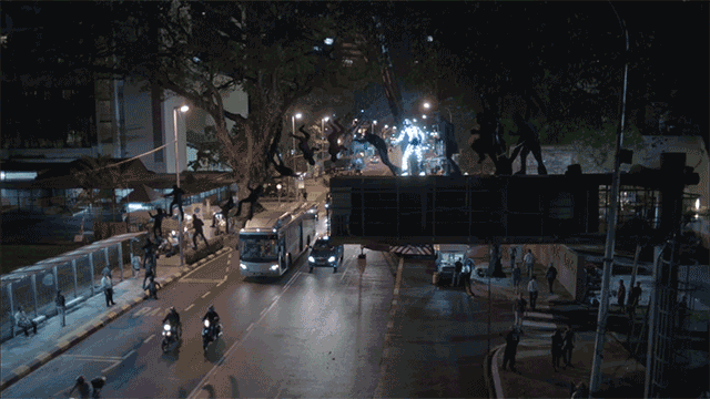 Stuntmen In LED Suits Made This Impossible Parkour Run A Reality