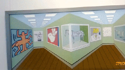 Optical Illusion Painting Changes Its Perspective As You Move Around It