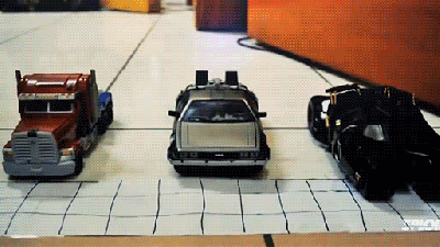Who Would Win A Race Between Optimus Prime, A Batmobile And A DeLorean?