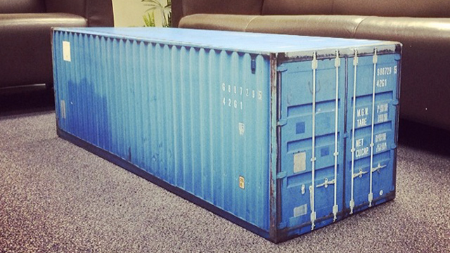 A Shipping Container Coffee Table Completes Your Den’s Industrial Look