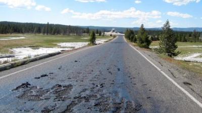 It’s So Hot In Yellowstone That A Road Literally Melted