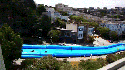 Nothing Says Summer More Than This Giant Slip ‘N Slide On A City Street
