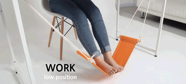 An Under-Desk Hammock For Your Feet Is The Best Office Upgrade