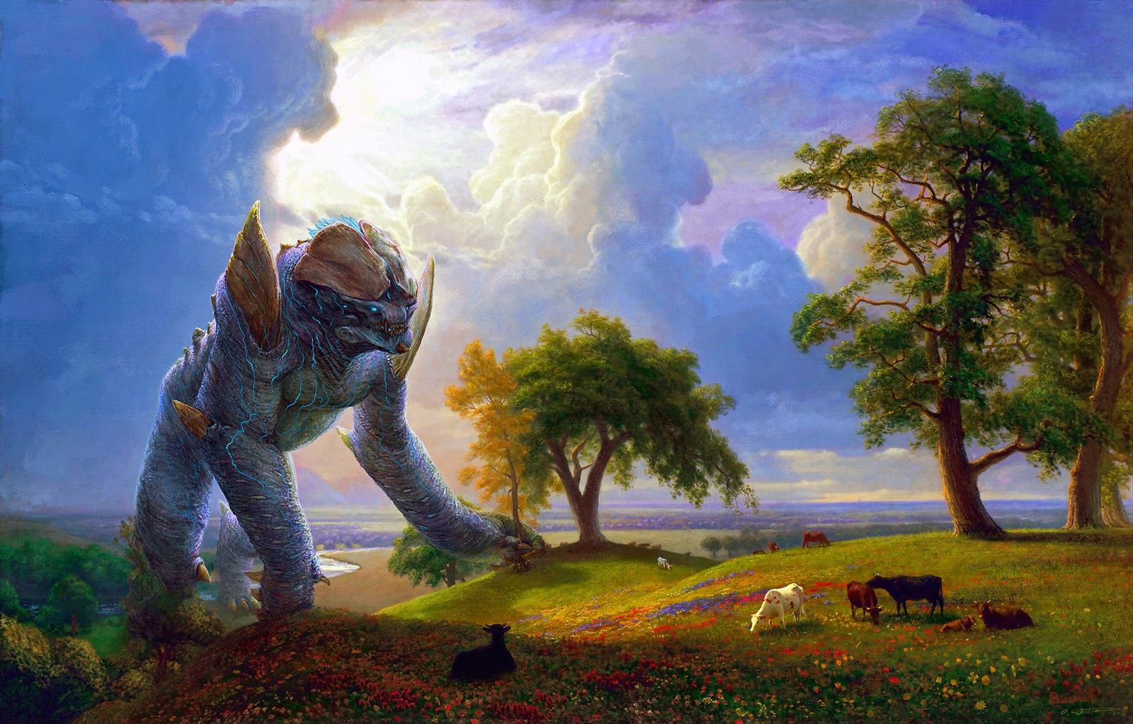 Mashup Art Puts Kaiju Into Classical Paintings