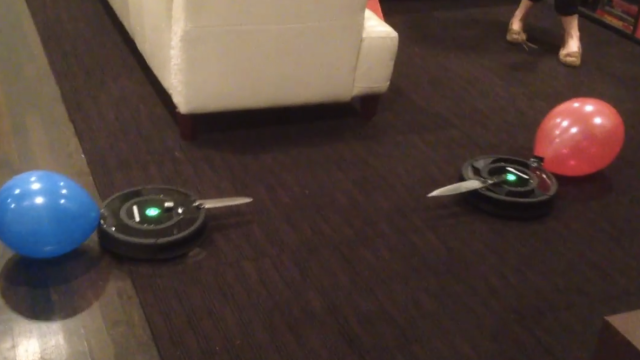 Place Your Bets On This Thrilling Roomba Knife Fight