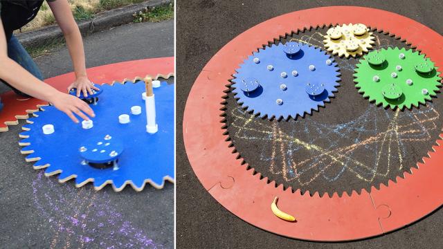Woman Builds Giant Spirograph, Takes Chalk Art To The Next Level
