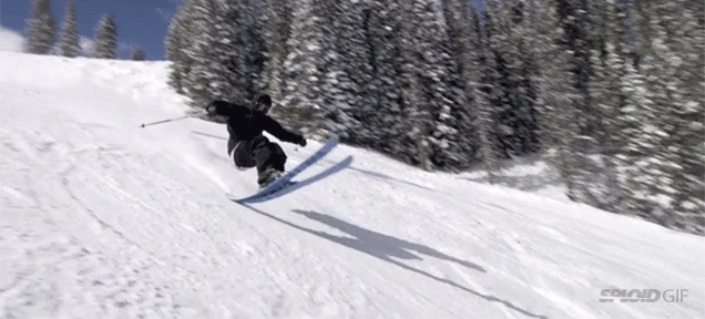 This Skier Must Be A Wizard Or Is Using Anti-Gravity Skis