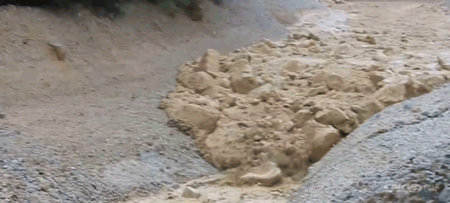 Spectacular Flash Flood Turns Mountain Into Avalanche Of Giant Boulders