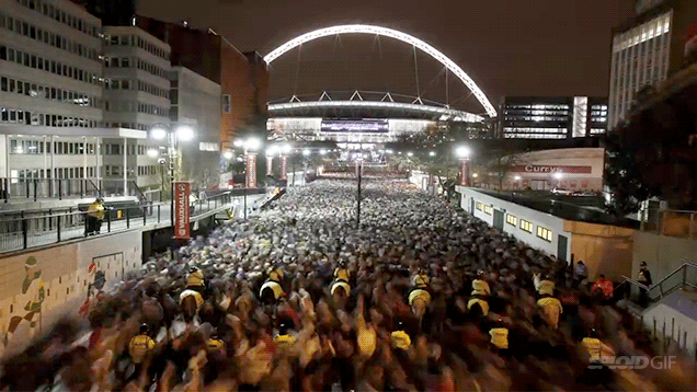 Amazing Timelapse Shows River Of 70,000 People Leaving Wembley Stadium