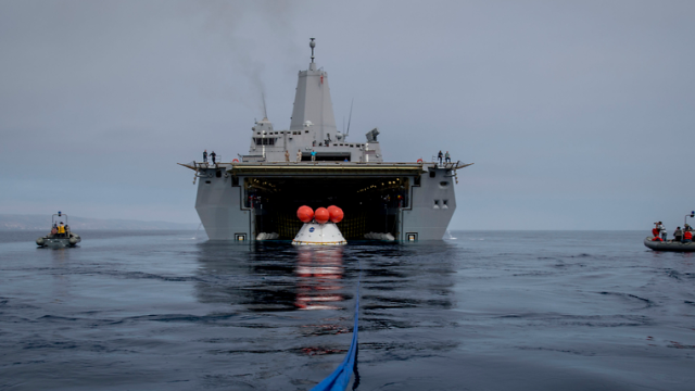 This Is The USS Anchorage Devouring The Orion Spacecraft