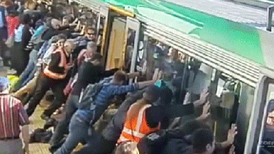 Perth Commuters Tilt And Lift Train Car To Free Trapped Man