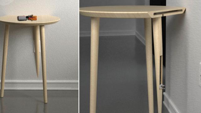 A Side Table For Charging Gadgets That Plugs Right Into The Wall