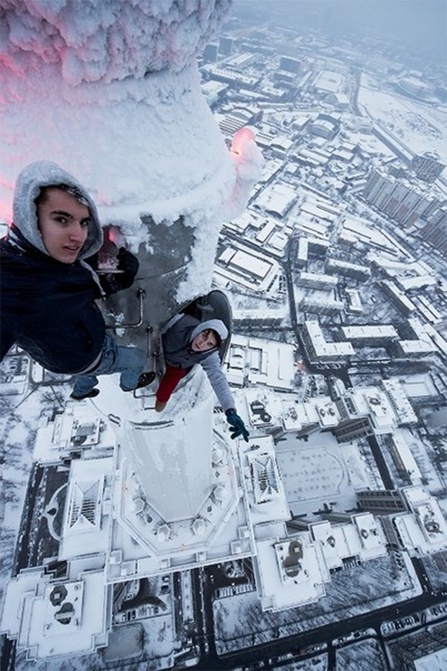 Crazy Ivan Climbs Atop The Frozen Crane Of The 632m Shanghai Tower