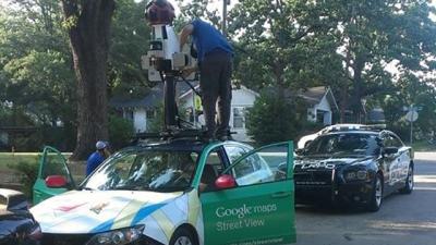 Confused Google Street View Driver Ignores Street Signs, Crashes