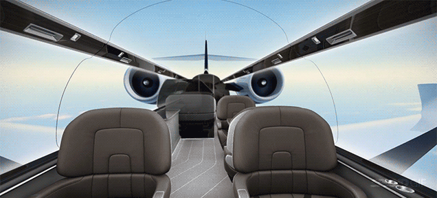 Awesome Windowless Jet Makes Its Fuselage Transparent Using Display