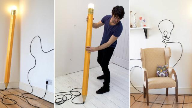 This Pencil Lamp’s Power Cord Leaves Doodles Around Your Home