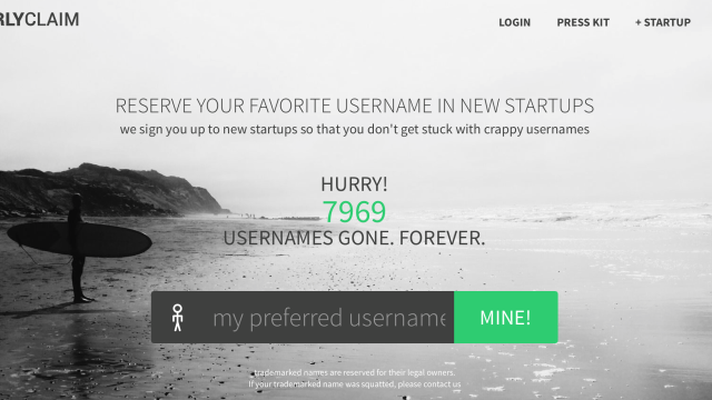 This Site Automatically Saves Your Favourite Username On New Services