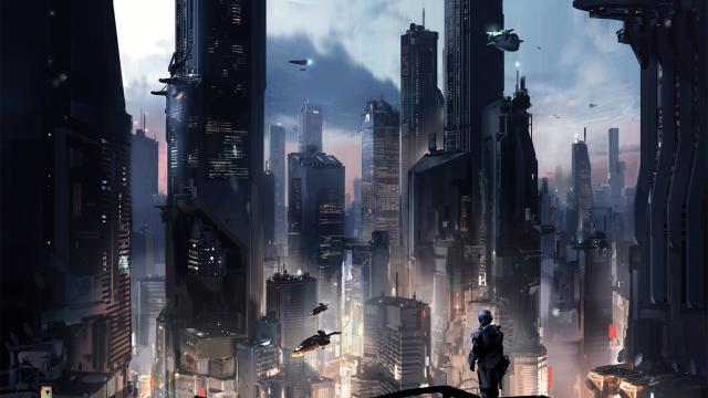 Gigantic Futuristic Metropolis Of Halo 5