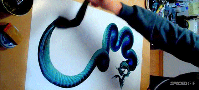 Watch An Artist Paint A Dragon With Just One Brush Stroke