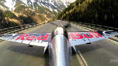 Pilot Takes Off From Road In The Alps To Do Some Crazy Acrobatics