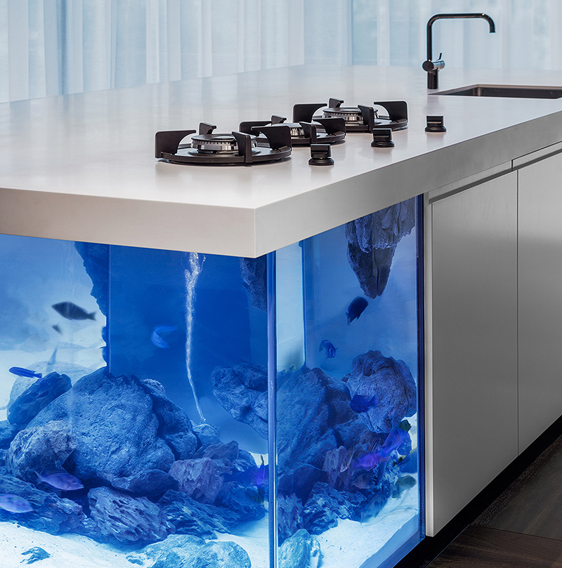 There’s A Miniature Ocean Trapped Inside This Kitchen Island