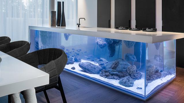 There’s A Miniature Ocean Trapped Inside This Kitchen Island