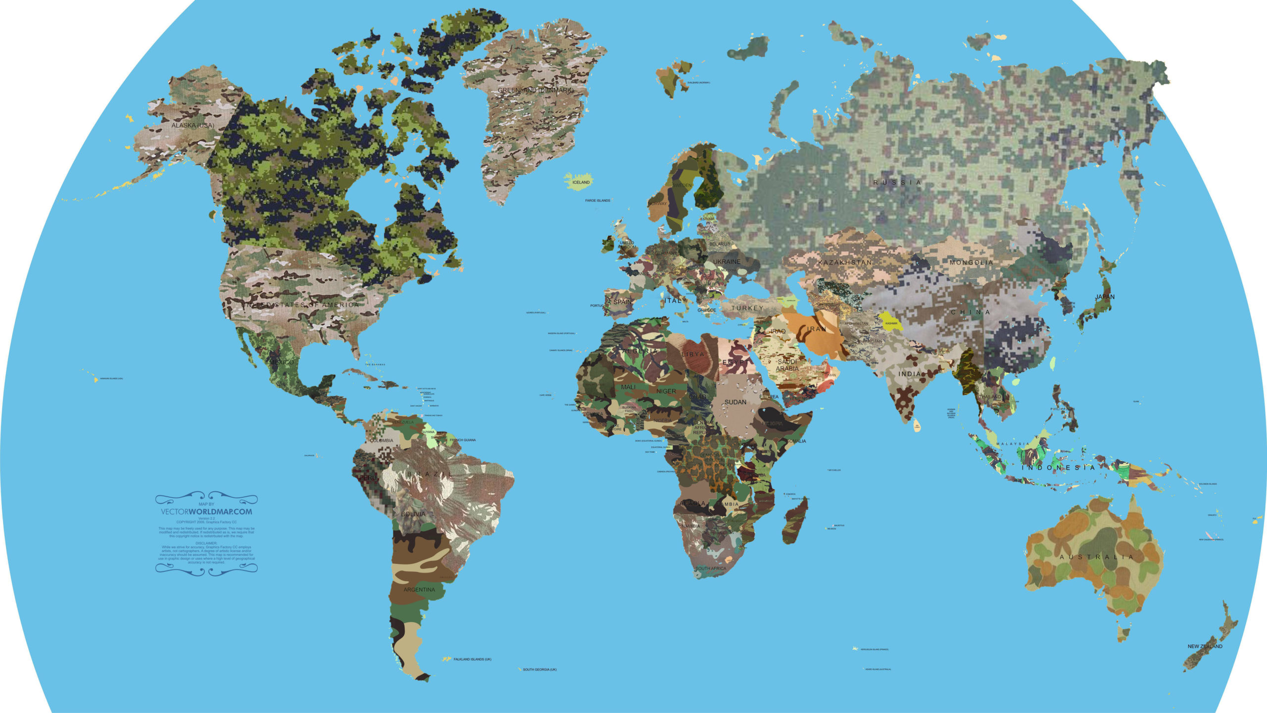 Map Shows What Each Country’s Military Camouflage Pattern Looks Like