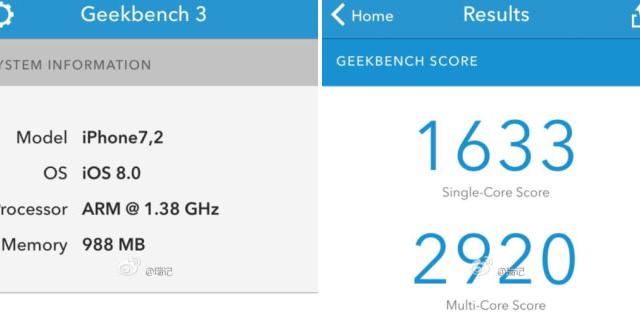 Supposed IPhone 6 Benchmarked: 1 GB RAM, Dual-Core 1.4GHz A8?