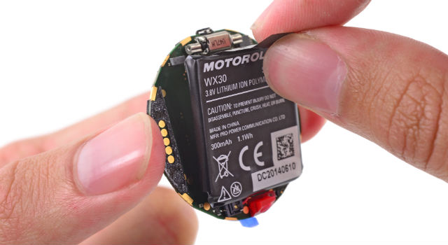 Moto 360 Teardown: Battery Not As Advertised