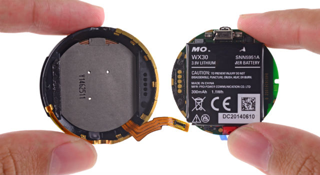 Moto 360 Teardown: Battery Not As Advertised