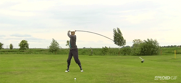 Swinging The World’s Longest Golf Club Looks Absolutely Ridiculous