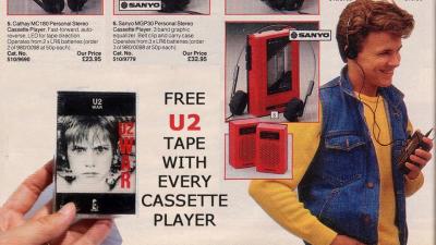 Vintage Ad Promising A Free U2 Tape With Every Walkman Is Fake