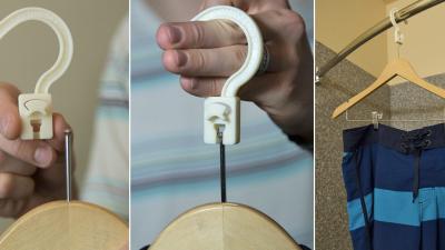 A Simple Plastic Adaptor That Fixes Stupid Hotel Hangers