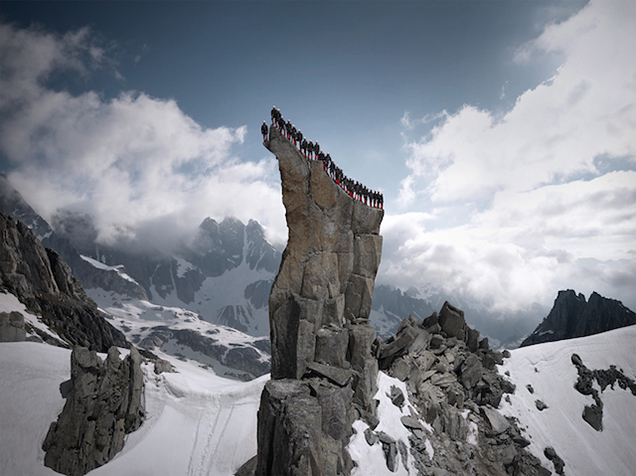 Amazing Photos Of A Hundred Mountaineers Doing Crazy Stunts In The Alps