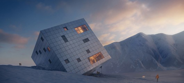 This Mountain Hut Looks Like An Ice Cube Perched In The Snow