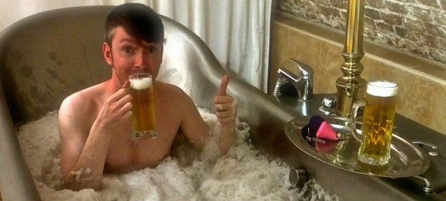 Happy Hour: I Took A Bath In A Giant Tub Of Beer (For My Health)
