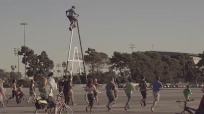 Watch A Guy Ride The World’s Tallest Bicycle
