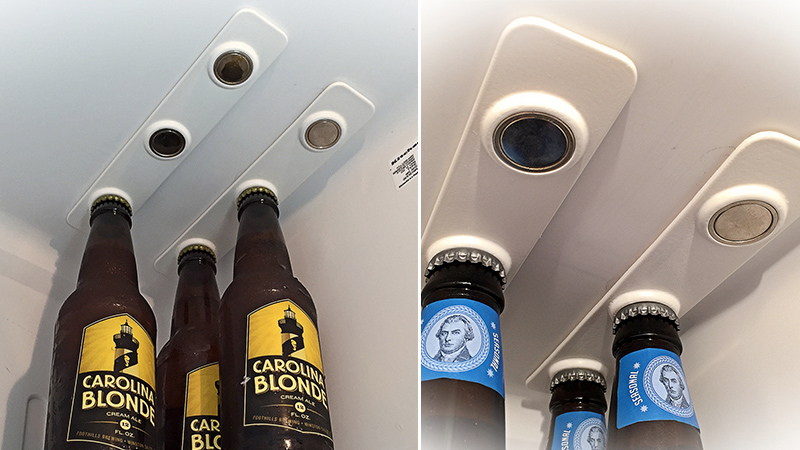 Magnetic Loft Hangs Bottles In Your Fridge To Give You More Shelf Space