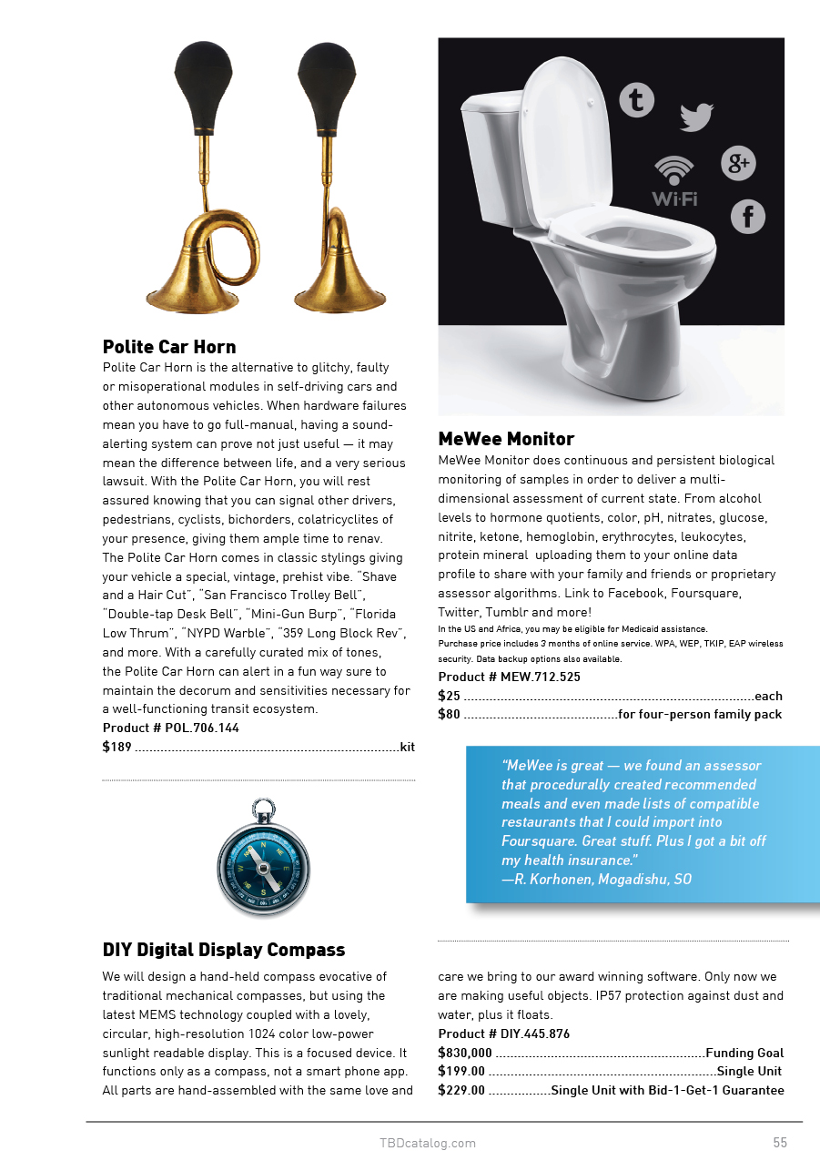 Designing A SkyMall Catalogue For The Near Future