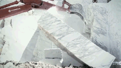 Extracting Giant Marble Blocks From A Quarry Is Amazing And Beautiful
