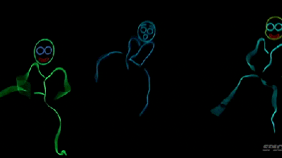 Seeing Glow-In-The-Dark Human Stick Figures Do Trick Shots Is So Fun